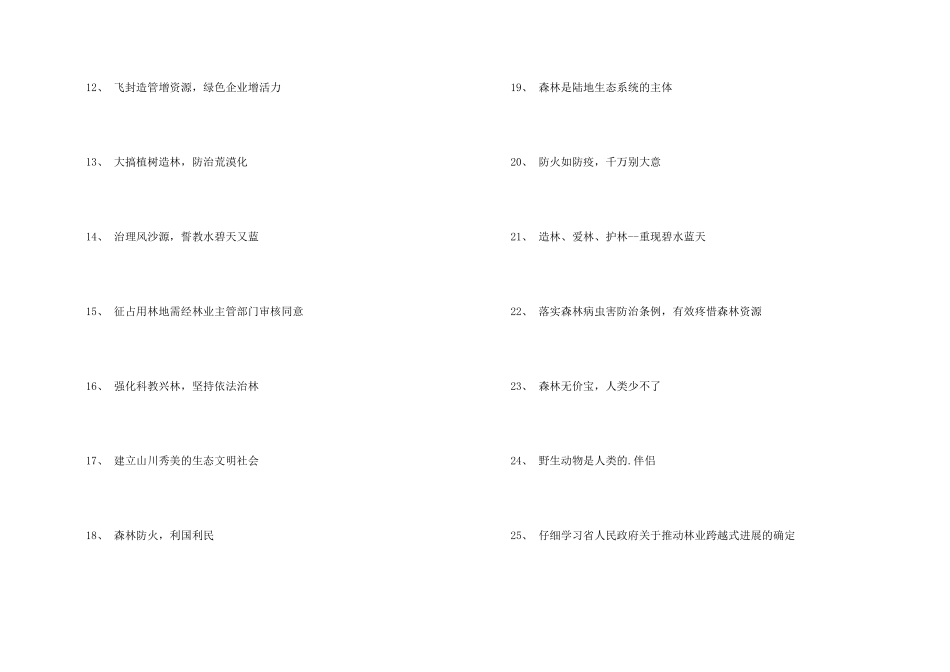 林业宣传标语口号_第2页