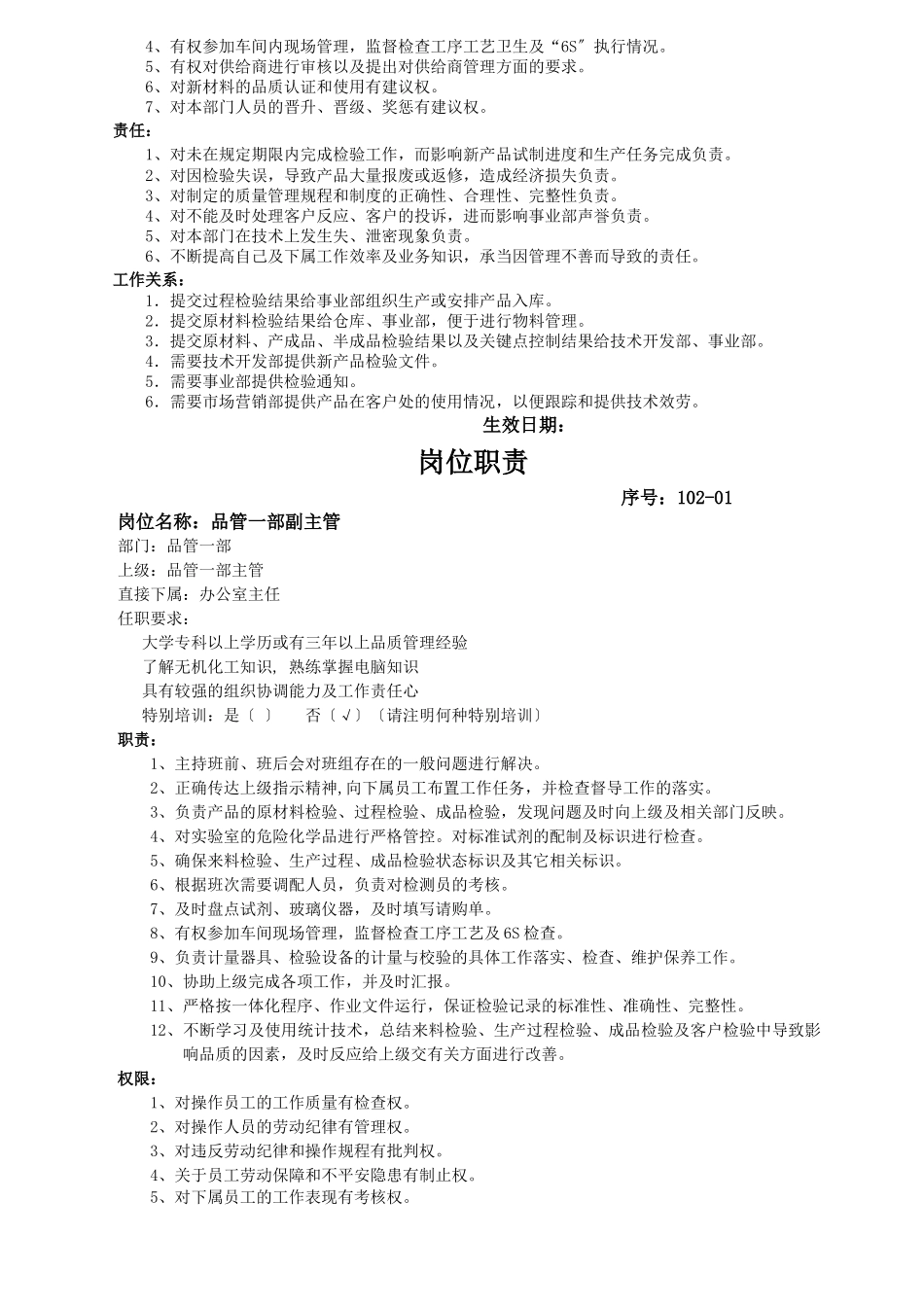 某企业品管部岗位职责_第2页