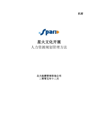 某公司人力资源规划管理制度