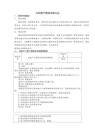 某公司地产绩效考核办法