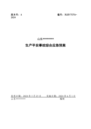 某公司生产安全事故综合应急预案