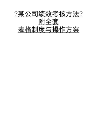 某公司绩效考核方法与表格制度