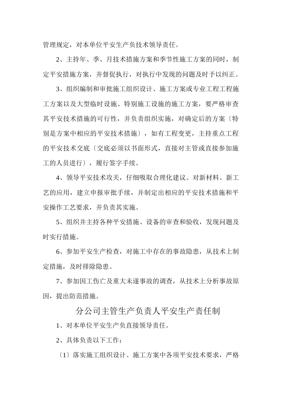 某公司负责人安全生产责任制范本_第2页