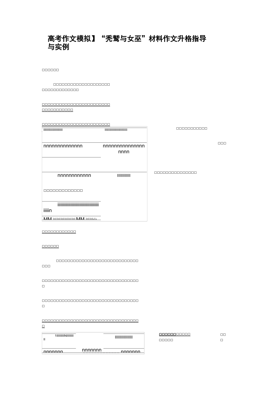【高考作文模拟】“秃鹫与女巫”材料作文升格指导与实例_第1页