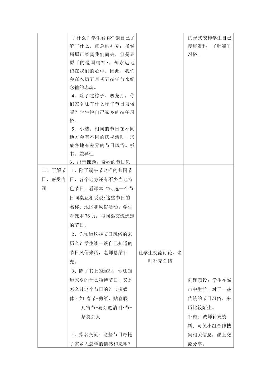 道德与法治四下10《我们当地的风俗》备课设计_第3页