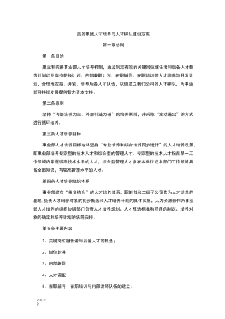 人才培养与人才梯队建设方案设计