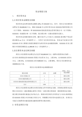 PPP项目方案资金筹措解决方法融资解决方法