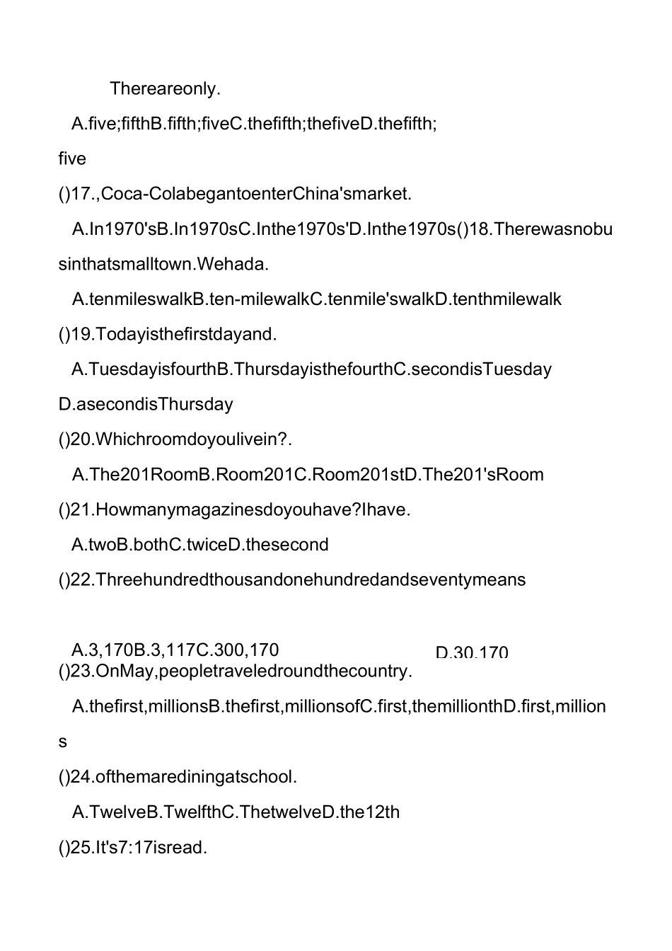 (完整版)英语数词练习题_第3页