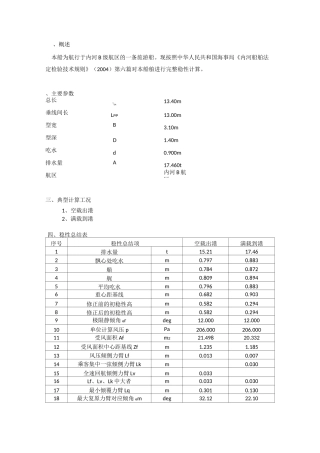 (完整word版)船舶稳性校核计算书