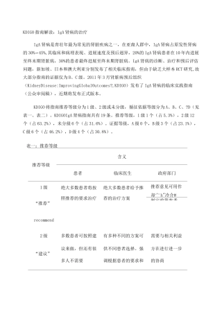 IGA肾病治疗指南