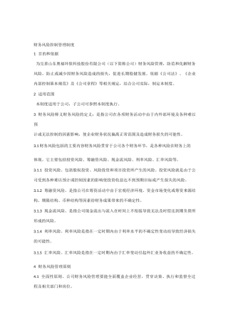 财务风险控制制度