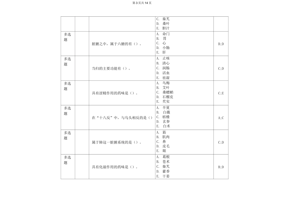 网上农大-中兽医基础题库解答_第3页