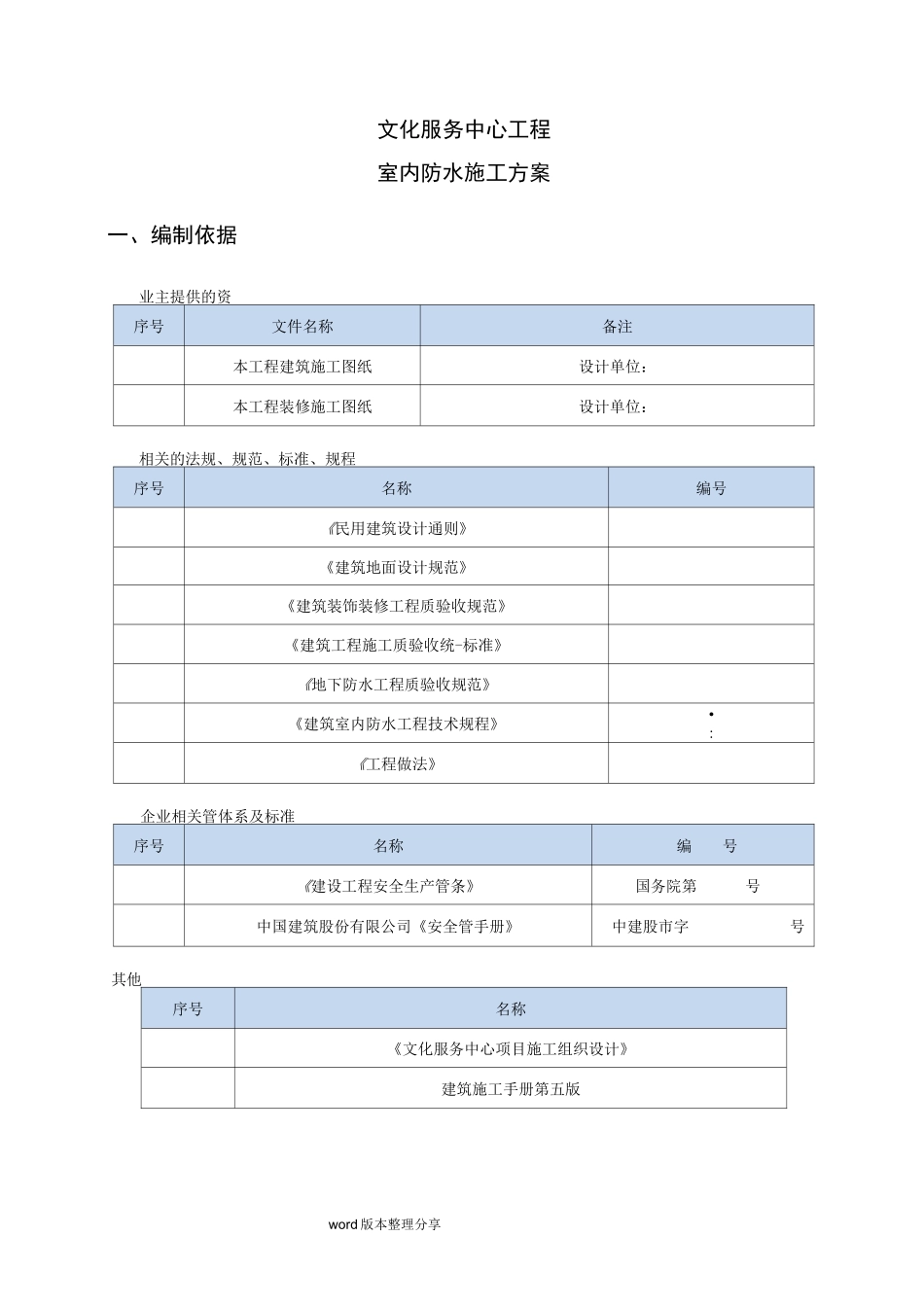 室内防水工程施工设计方案_第3页