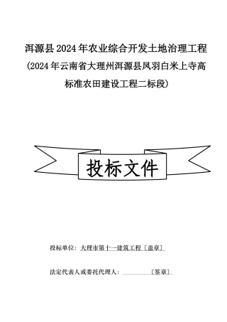 某县农业综合开发土地治理项目投标文件