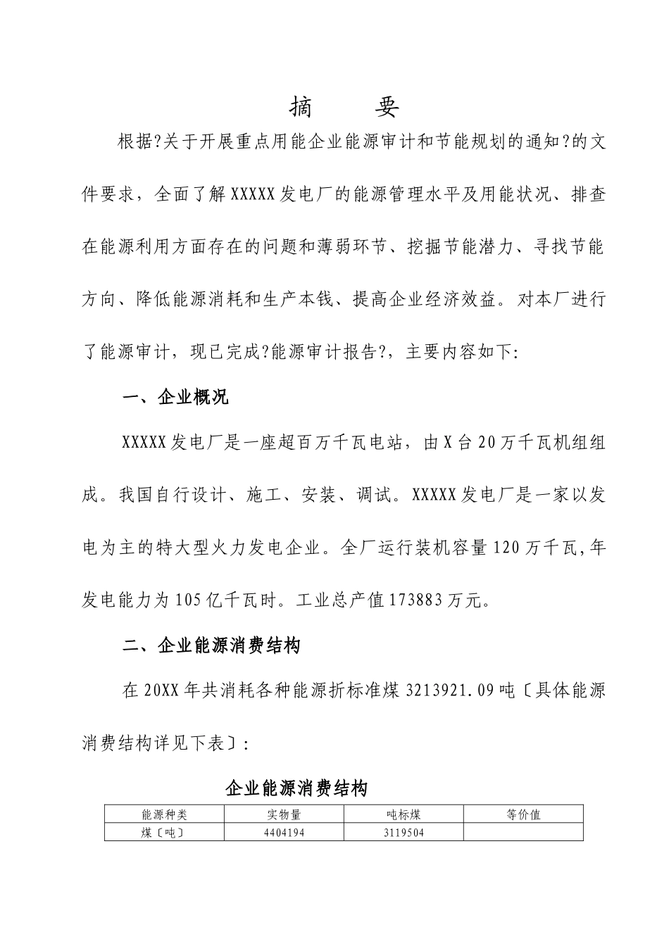 某发电厂能源审计报告案例_第2页