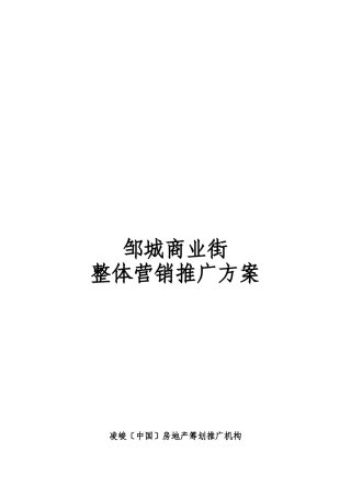 某商业街整体营销推广方案