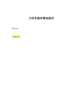 某地产东海岸策划报告