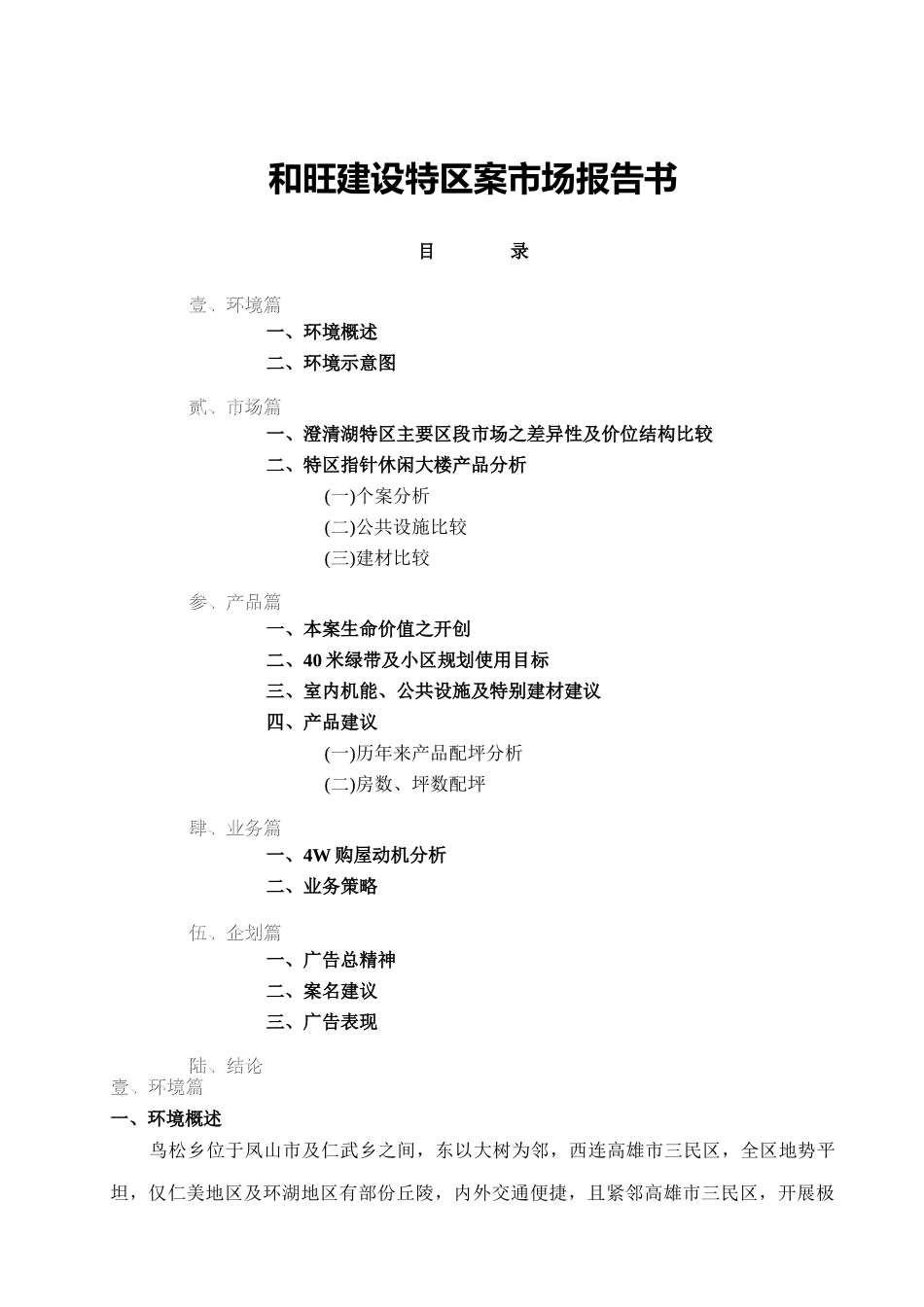 某建设特区案市场报告书_第1页