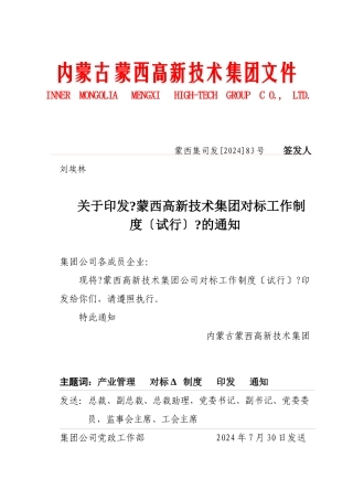 某某公司对标工作制度