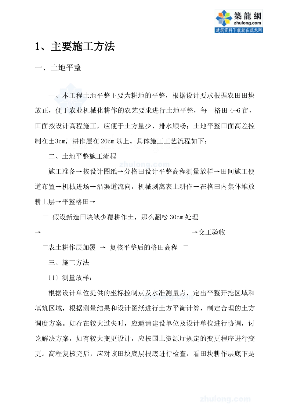 某水利项目土地整理施工组织设计_第1页