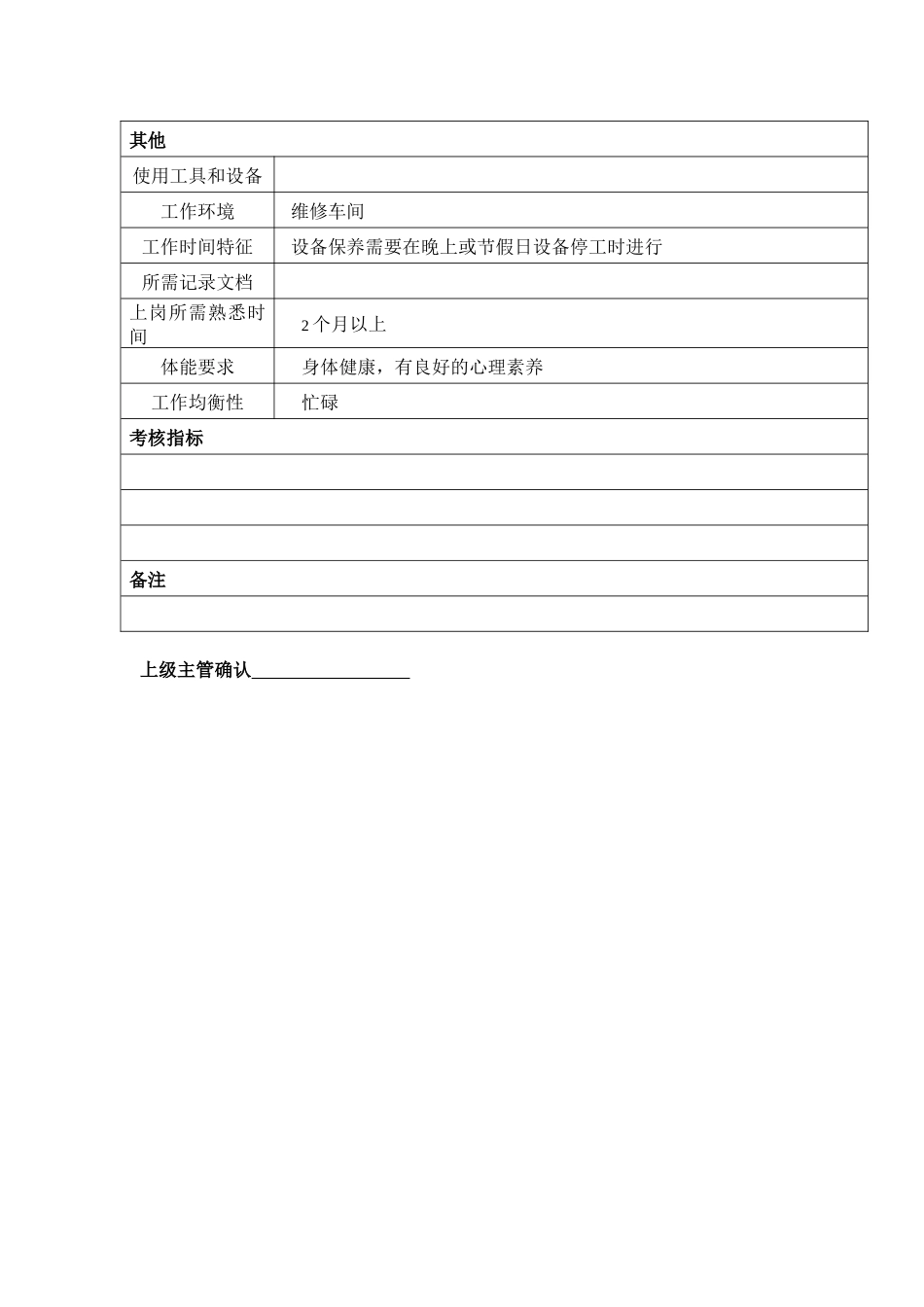 某汽车集团设备部设备维修岗位说明书_第2页