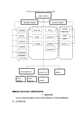 某省电信公司组织结构图