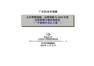 某空调市场战略品牌策略