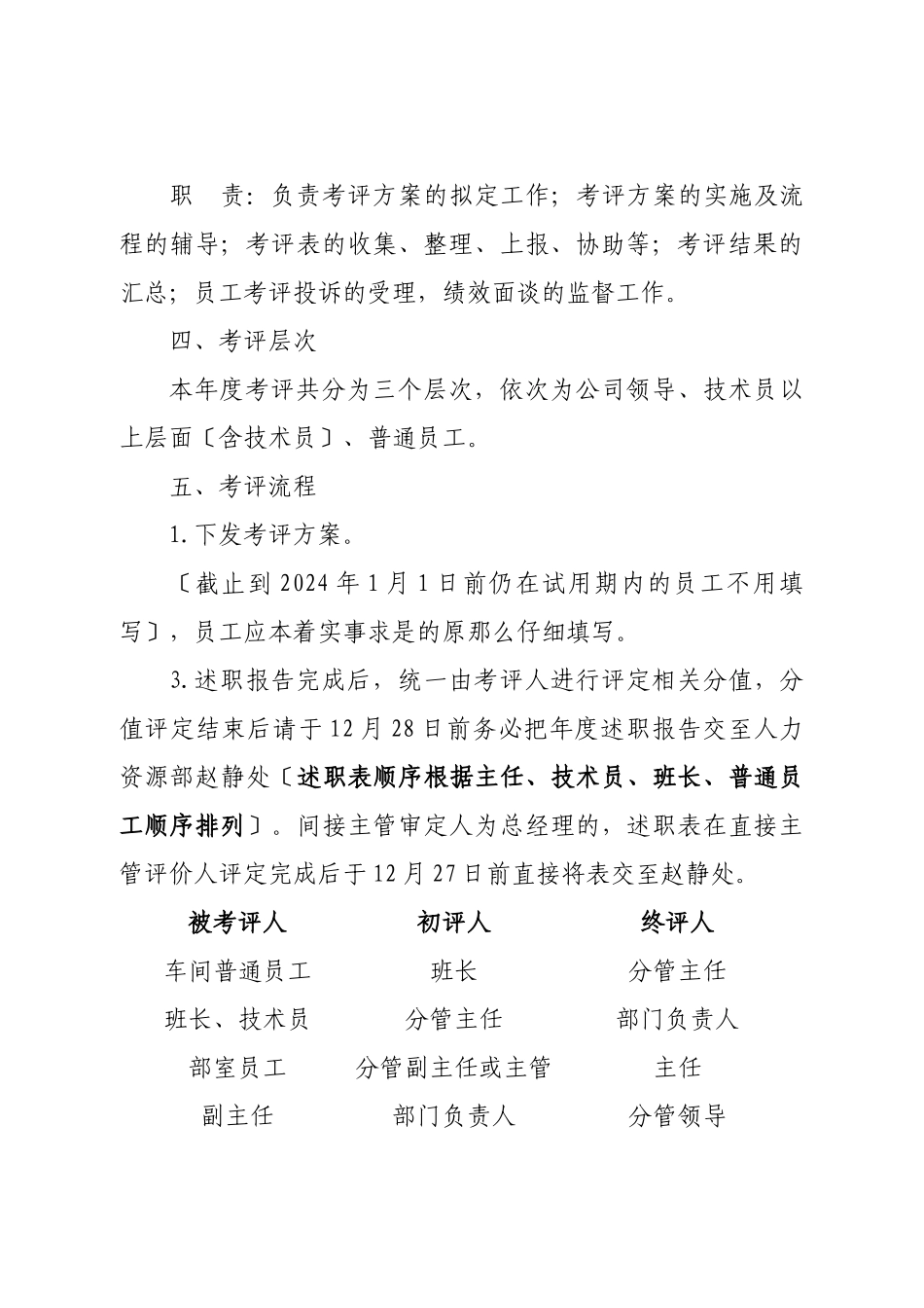 某能源有限公司年度员工年终考评方案_第3页