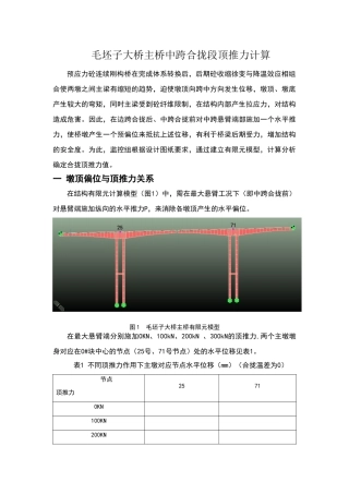 某连续刚构大桥中跨合拢前顶推力计算