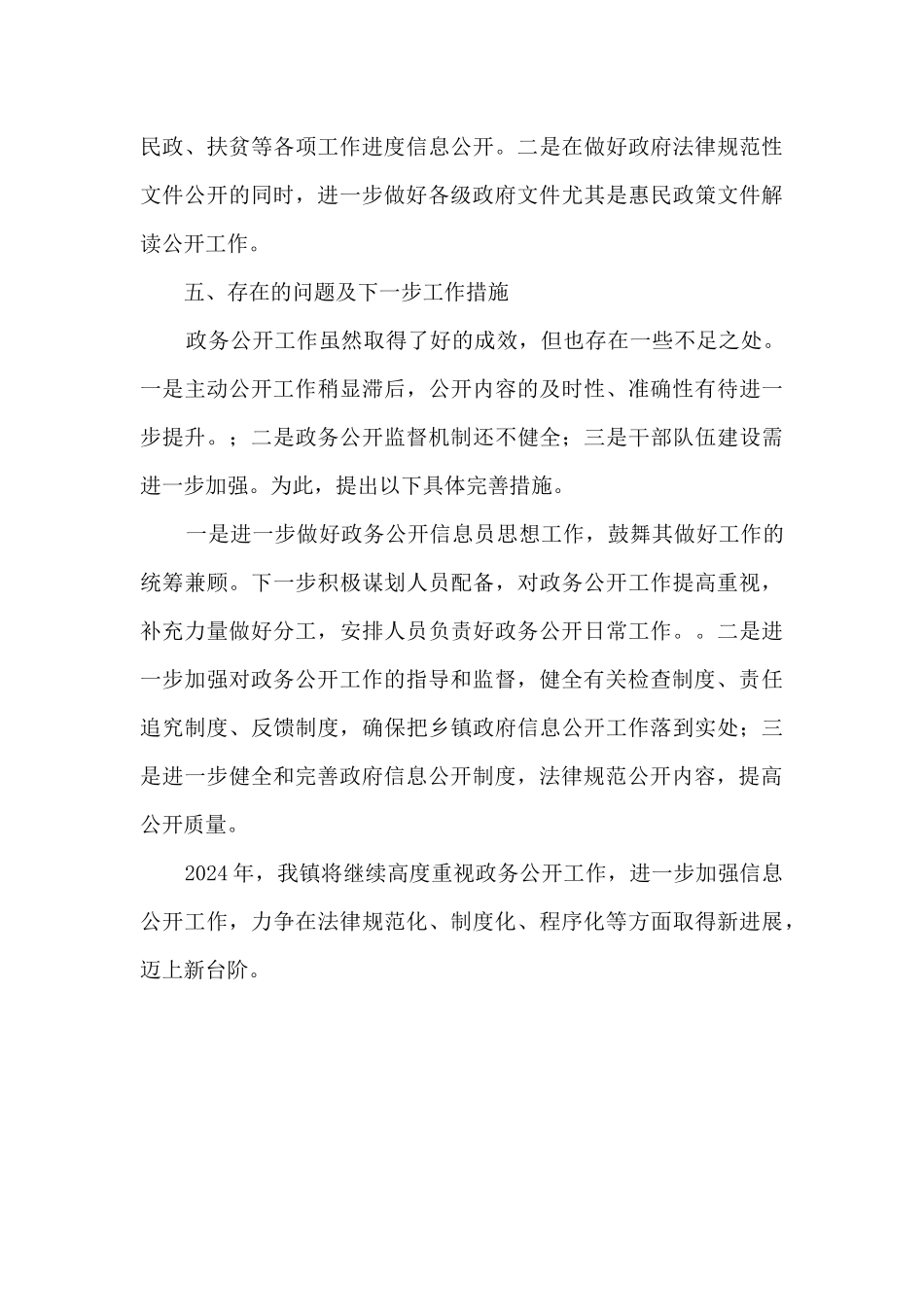 某镇2024年政务公开工作总结_第3页