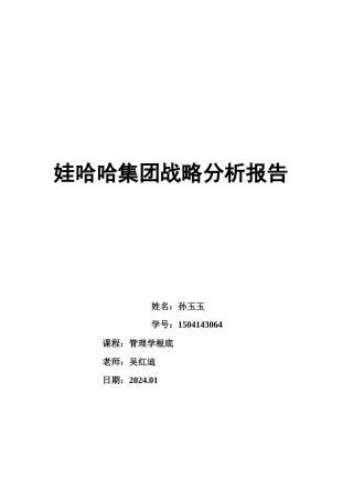 某集团战略分析报告(DOC