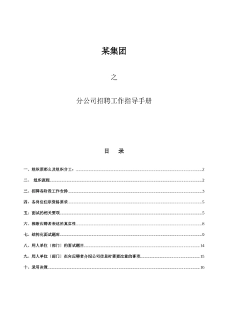 某集团分公司招聘指导手册