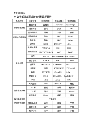 某项目招标技术标准与要求
