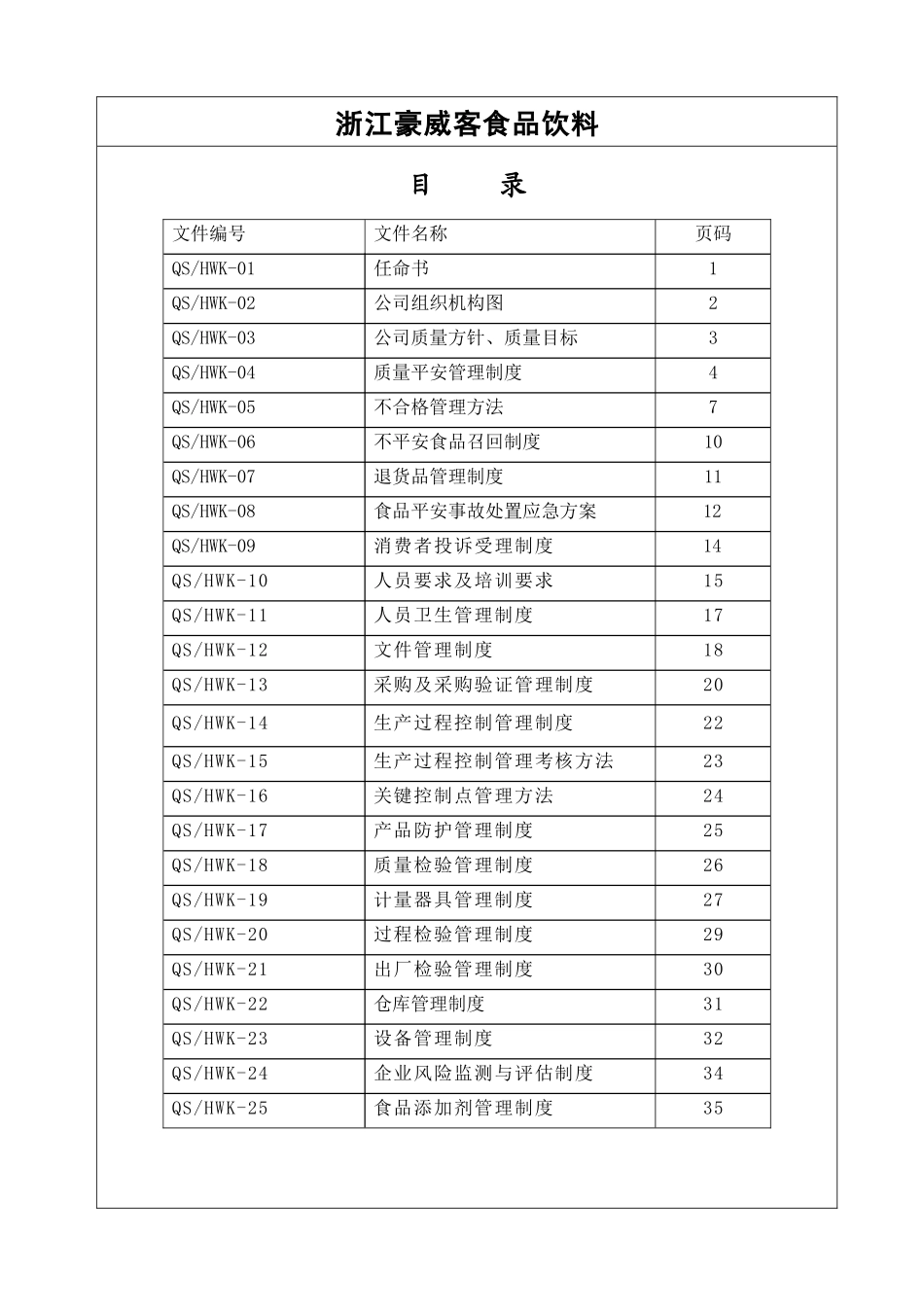 某食品饮料有限公司质量安全管理制度_第2页