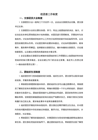 校团委工作制度