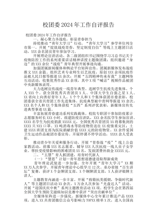 校团委2024年工作自评报告