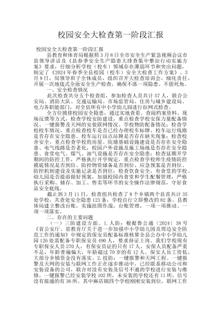 校园安全大检查第一阶段汇报