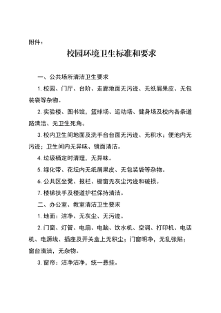校园环境卫生标准和要求