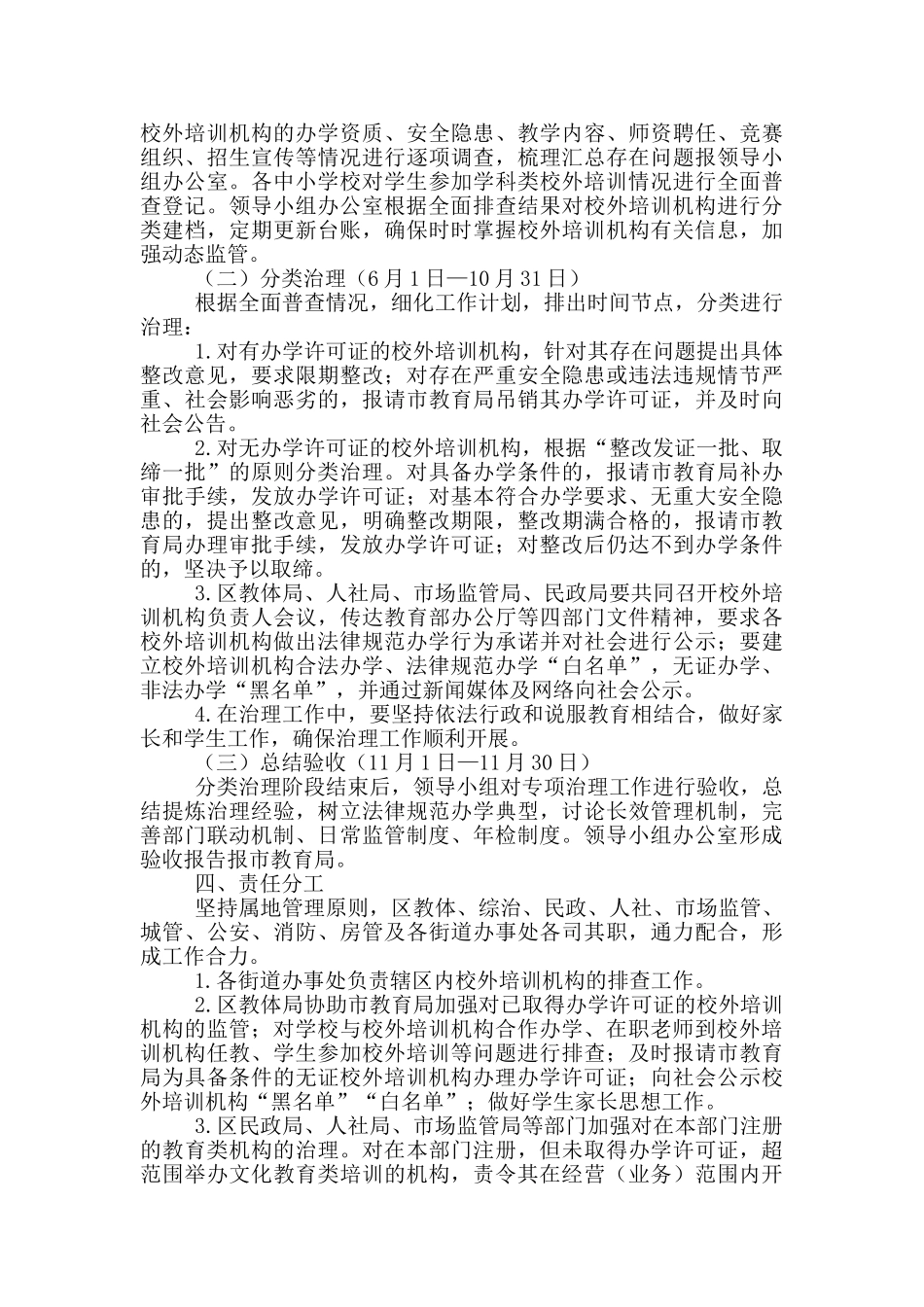 校外培训机构专项整治工作方案_第3页