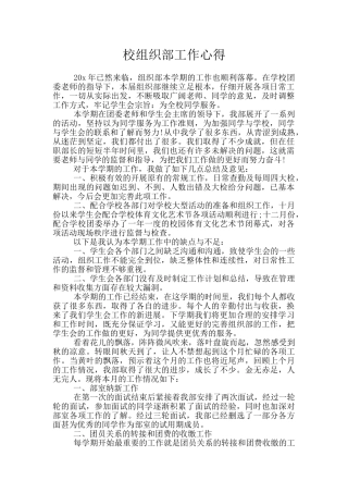 校组织部工作心得