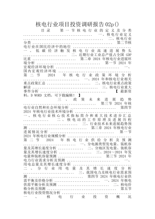核电行业项目投资调研报告02p