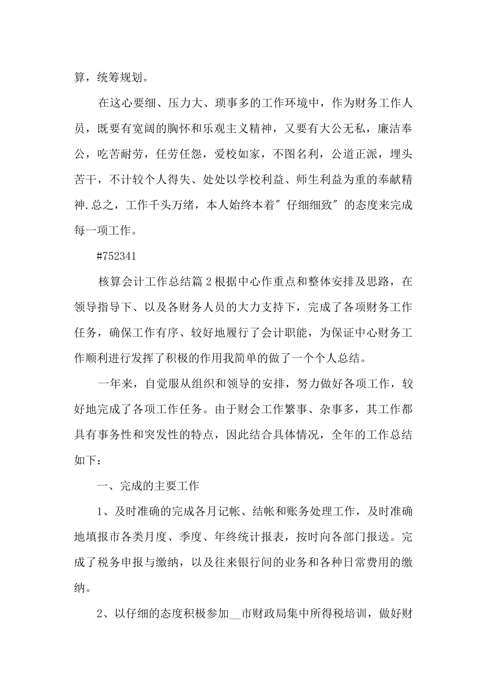 核算会计工作总结4篇_第2页