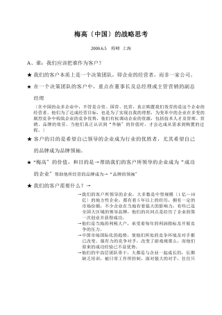 梅高的战略思考