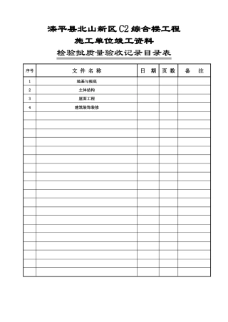 检验批质量验收记录资料