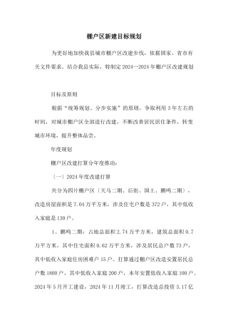 棚户区新建目标规划