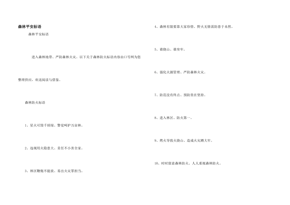 森林安全标语_第1页