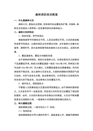 森林消防培训教案
