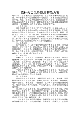 森林火灾风险隐患整治方案