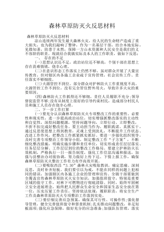 森林草原防灭火反思材料