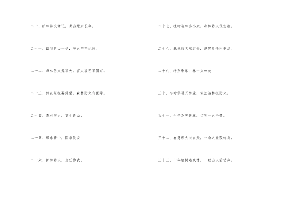 森林防火警示标语（170句）_第3页